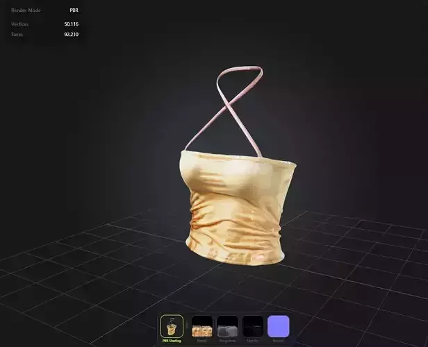 Female Crop Top PBR 4k  Low-poly 3D model