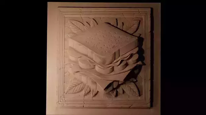 Sandwich CNC 3d Print High Relief Sand Casting 3D print model