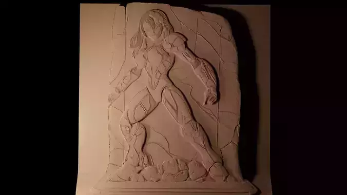 Samus Aran Metroid CNC 3d Print High Relief Sand Casting