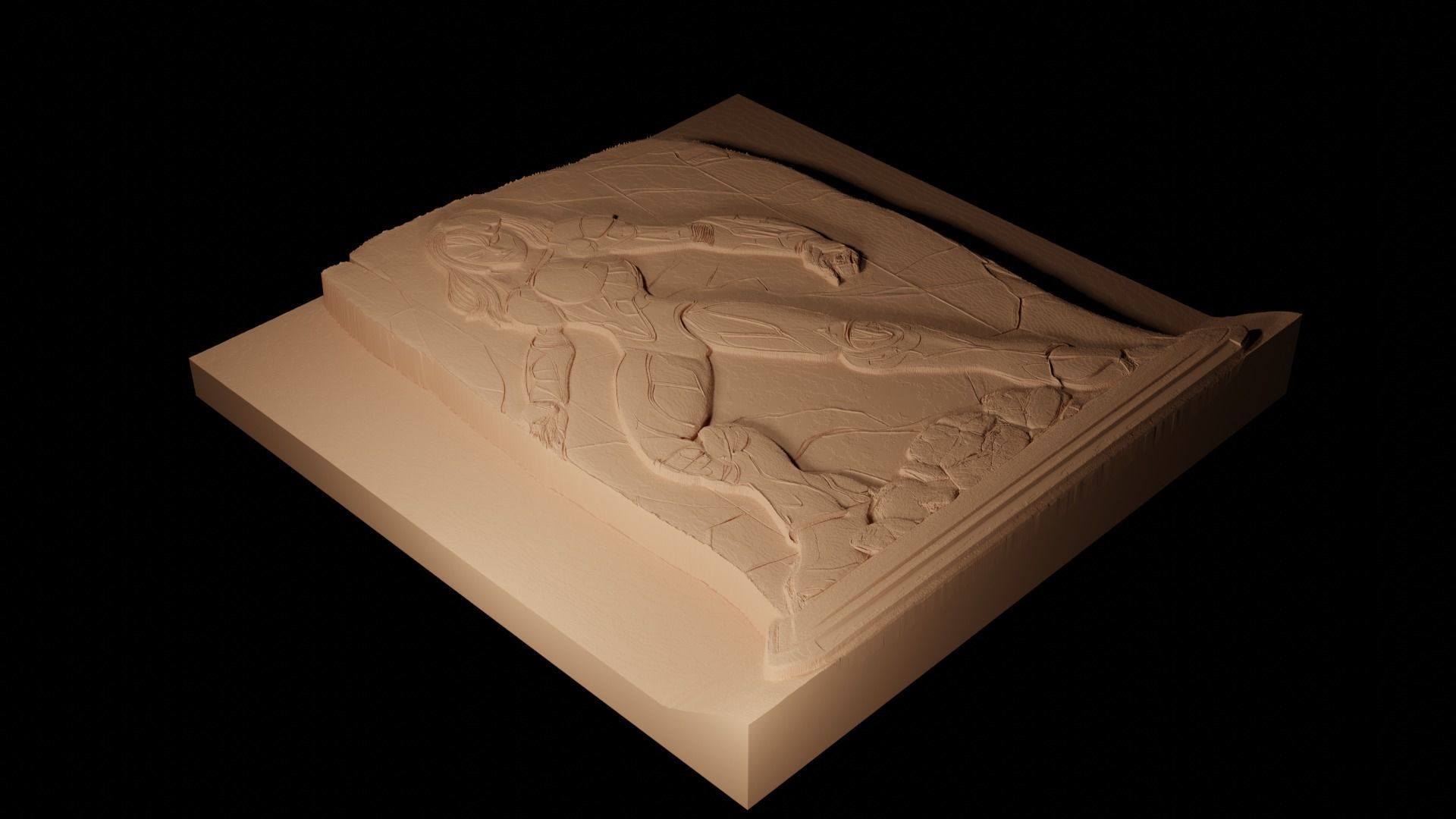 Samus Aran Metroid CNC 3d Print High Relief Sand Casting 3D print model_2