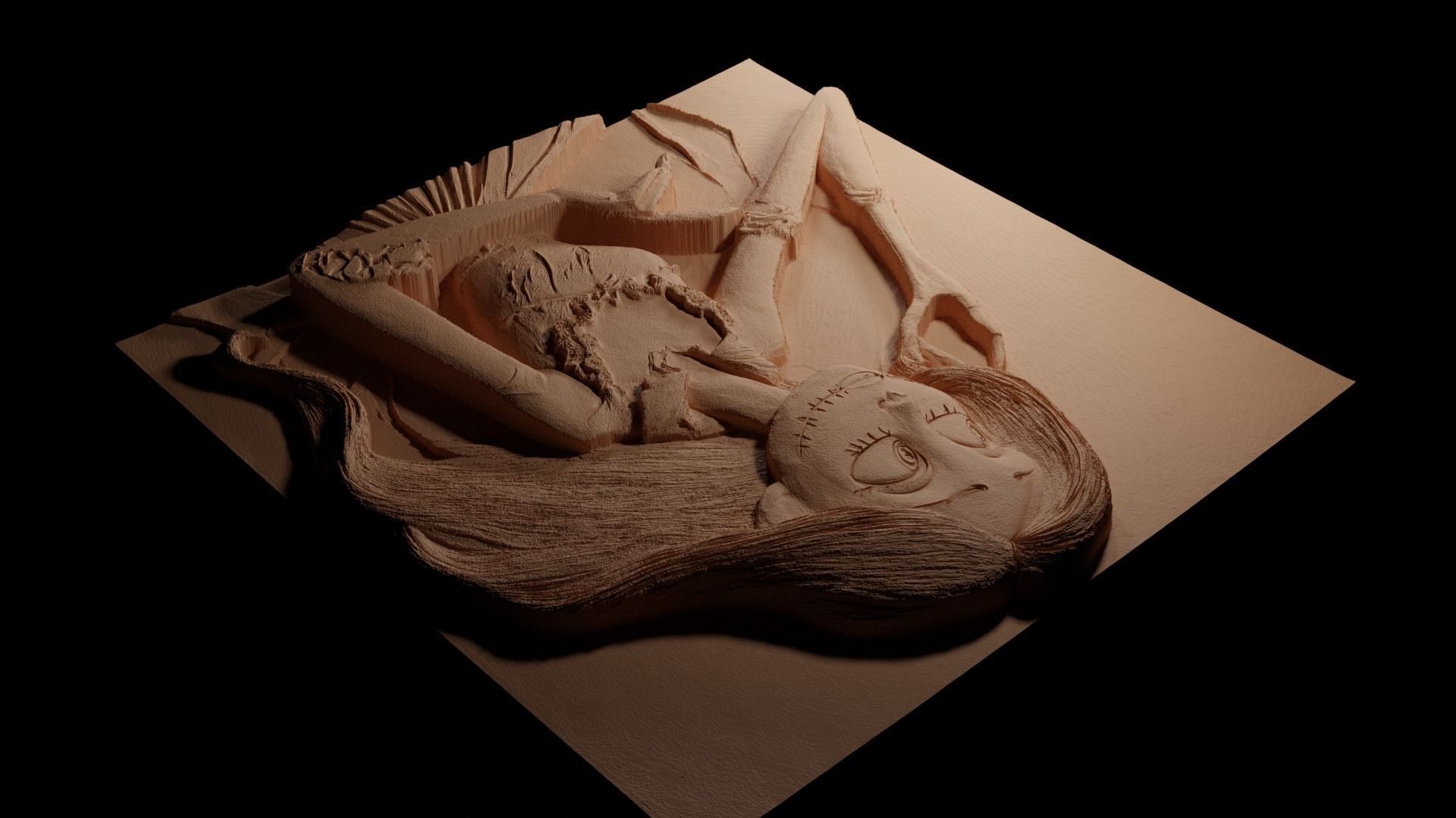 Sally Nightmare Before Christmas CNC 3d Print High Relief 3D print model_3