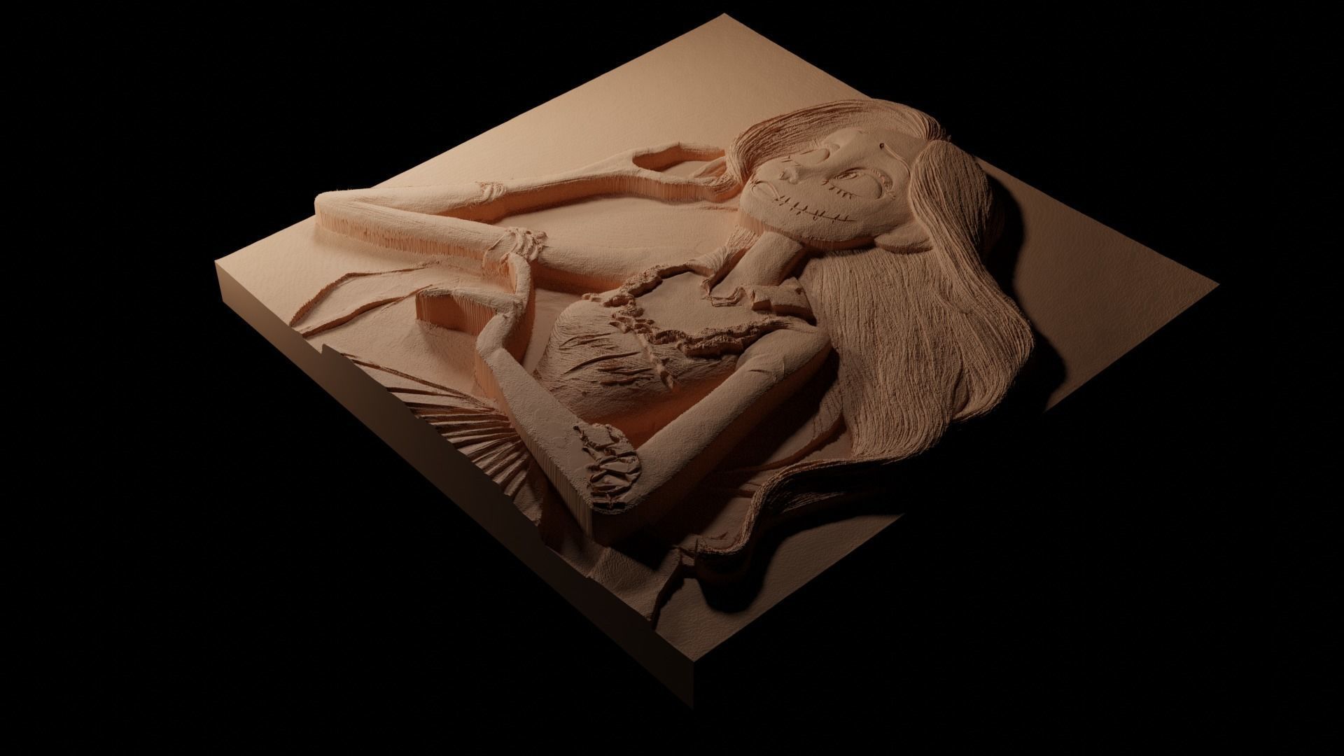 Sally Nightmare Before Christmas CNC 3d Print High Relief 3D print model_1