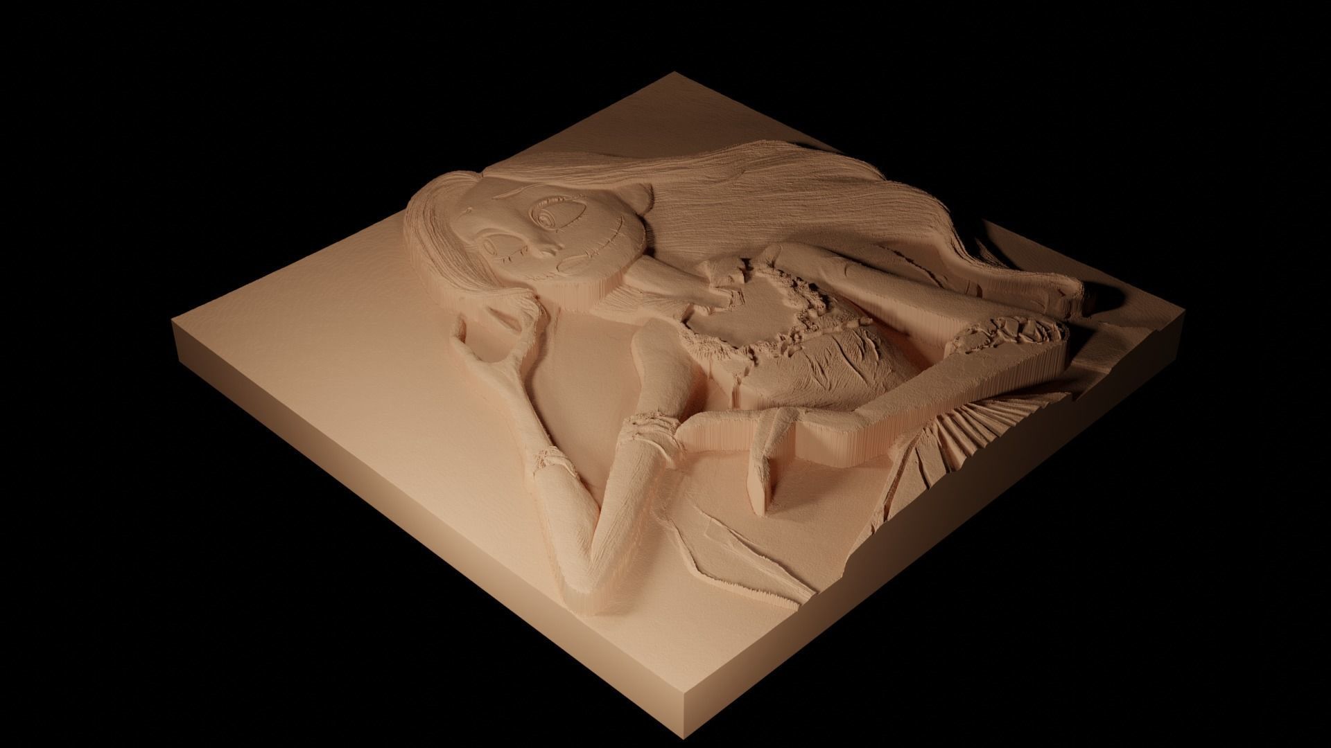 Sally Nightmare Before Christmas CNC 3d Print High Relief 3D print model_2