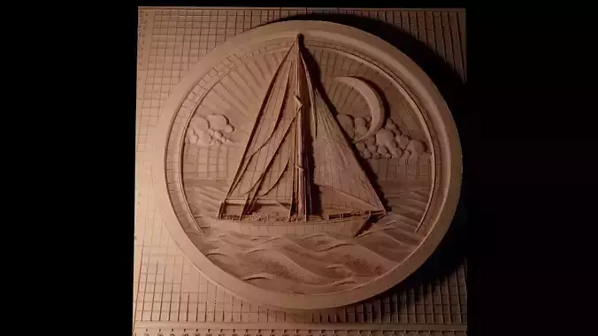 Sailboat CNC 3d Print High Relief Sand Casting
