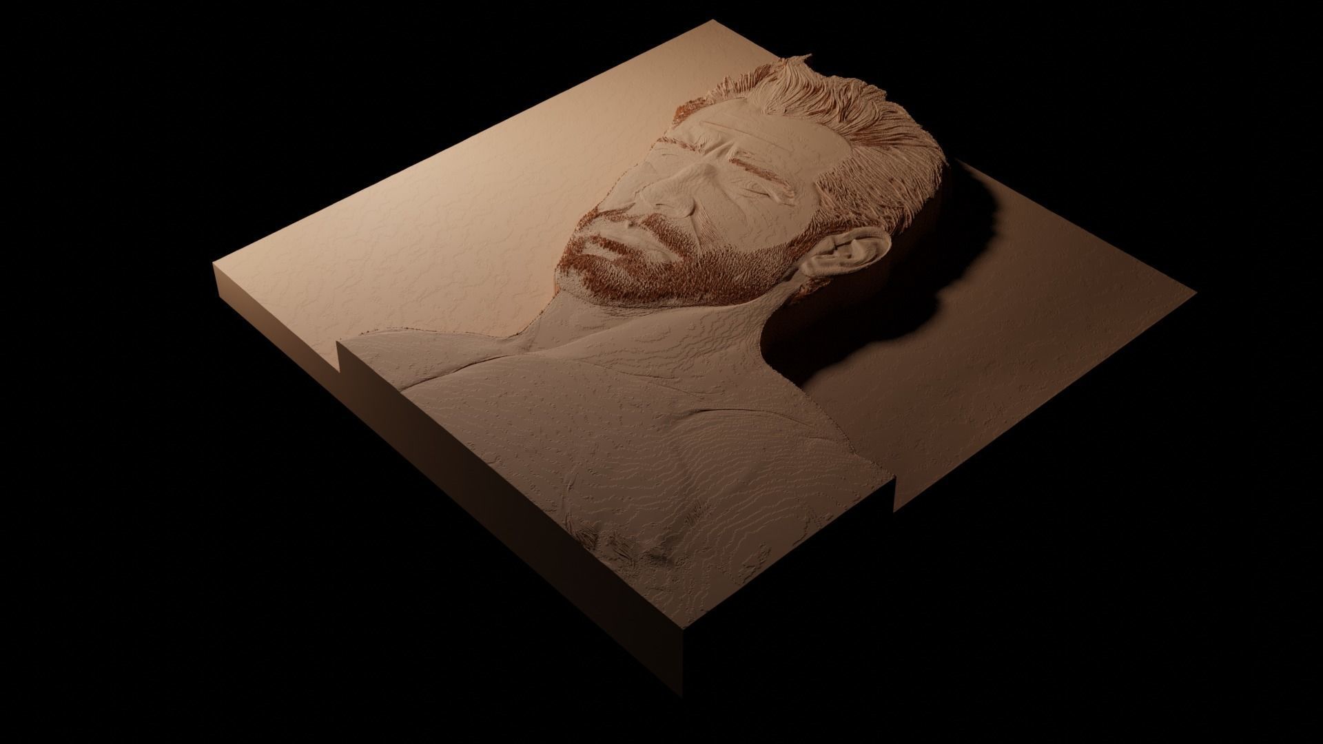 Ryan Reynolds CNC 3d Print High Relief Sand Casting 3D print model_1