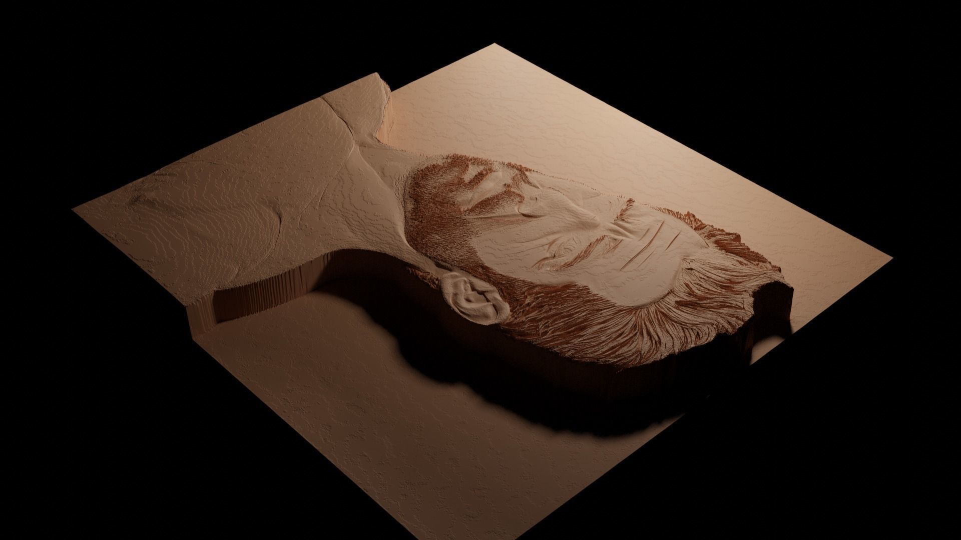 Ryan Reynolds CNC 3d Print High Relief Sand Casting 3D print model_3