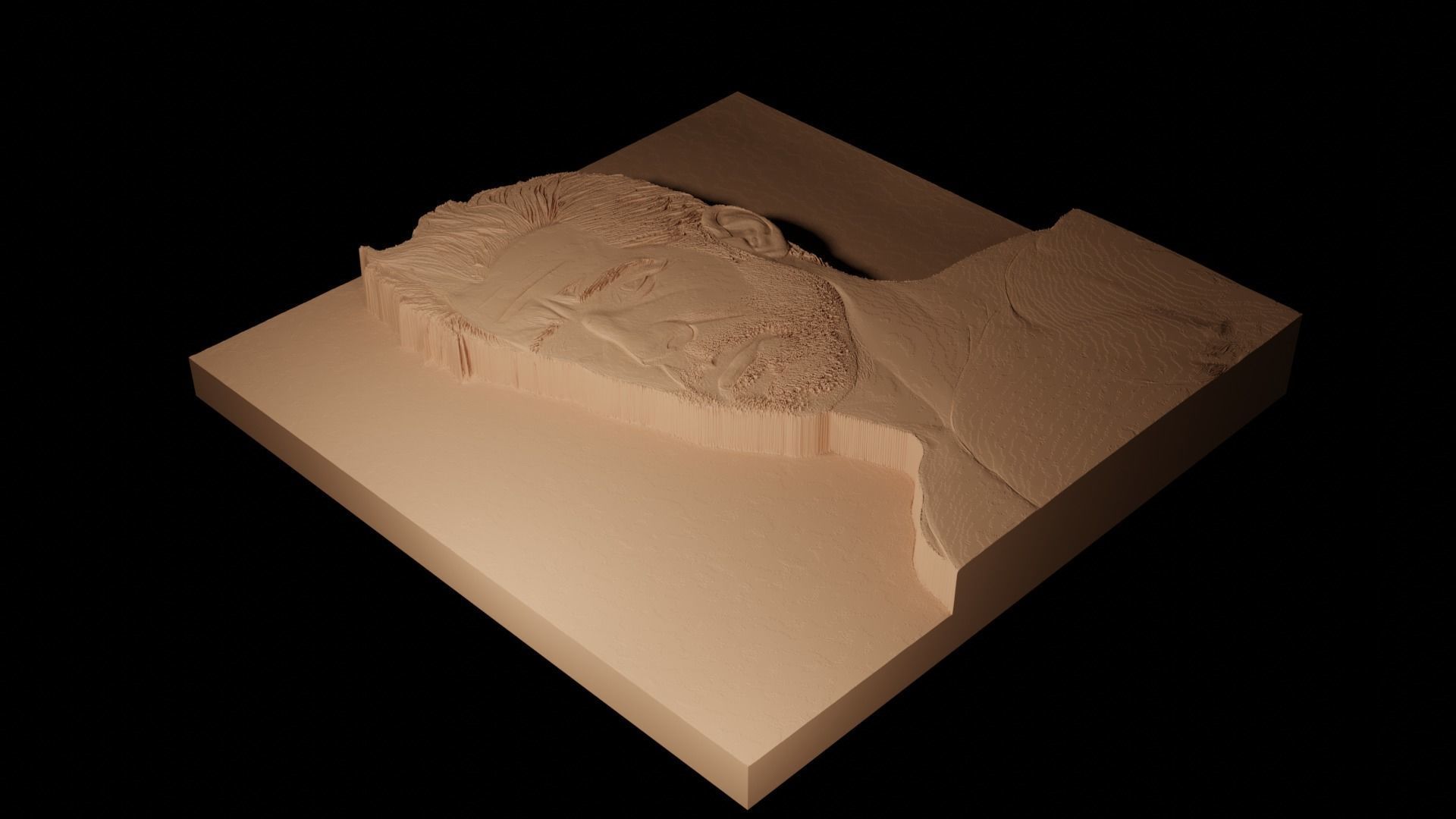 Ryan Reynolds CNC 3d Print High Relief Sand Casting 3D print model_2