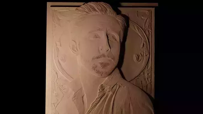 Ryan Gosling CNC 3d Print High Relief Sand Casting 3D print model