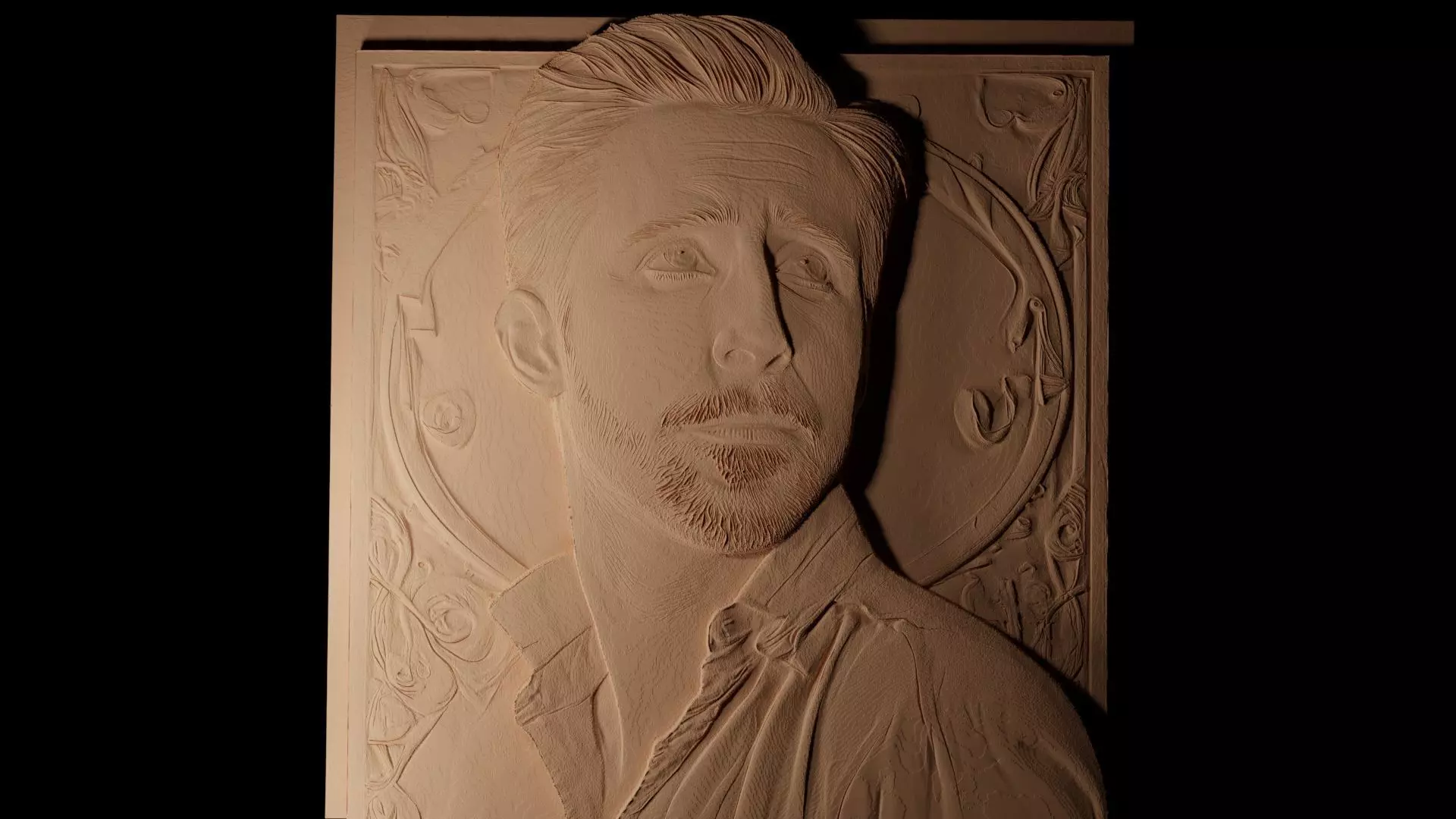 Ryan Gosling CNC 3d Print High Relief Sand Casting 3D print model_0