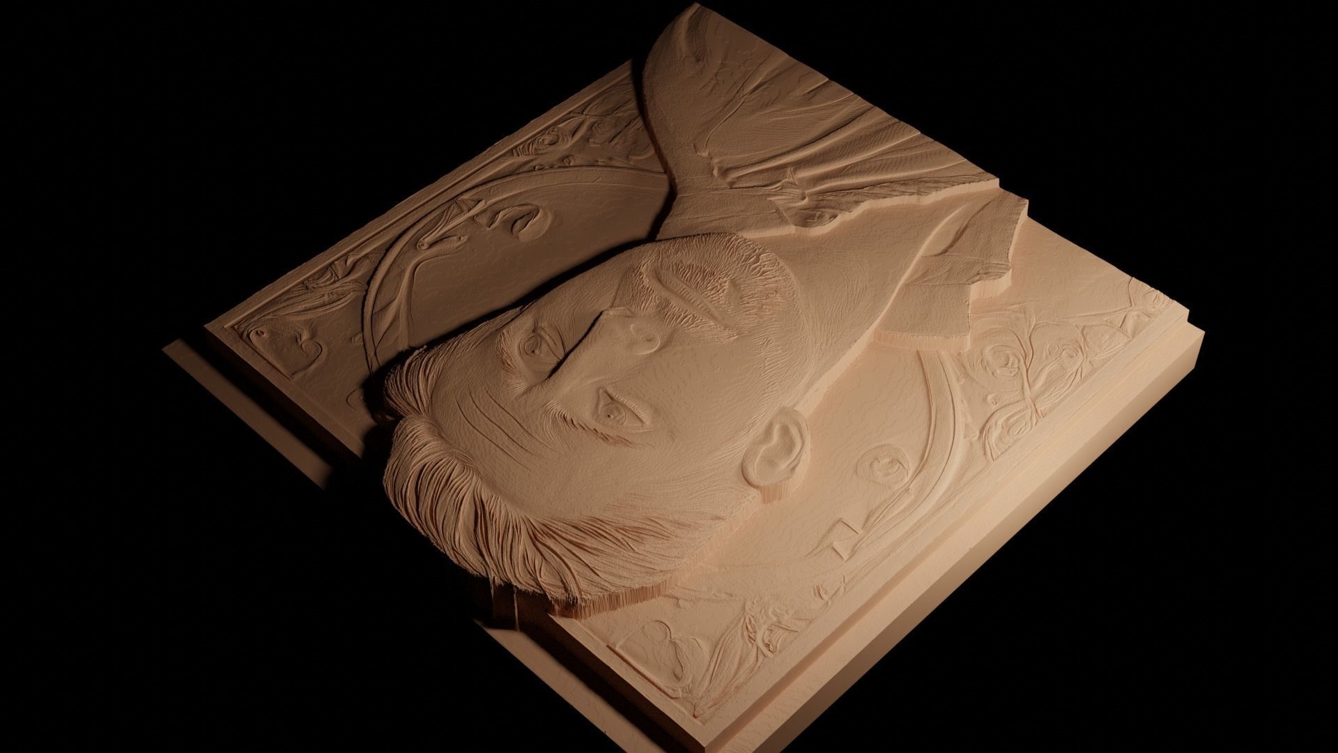 Ryan Gosling CNC 3d Print High Relief Sand Casting 3D print model_4