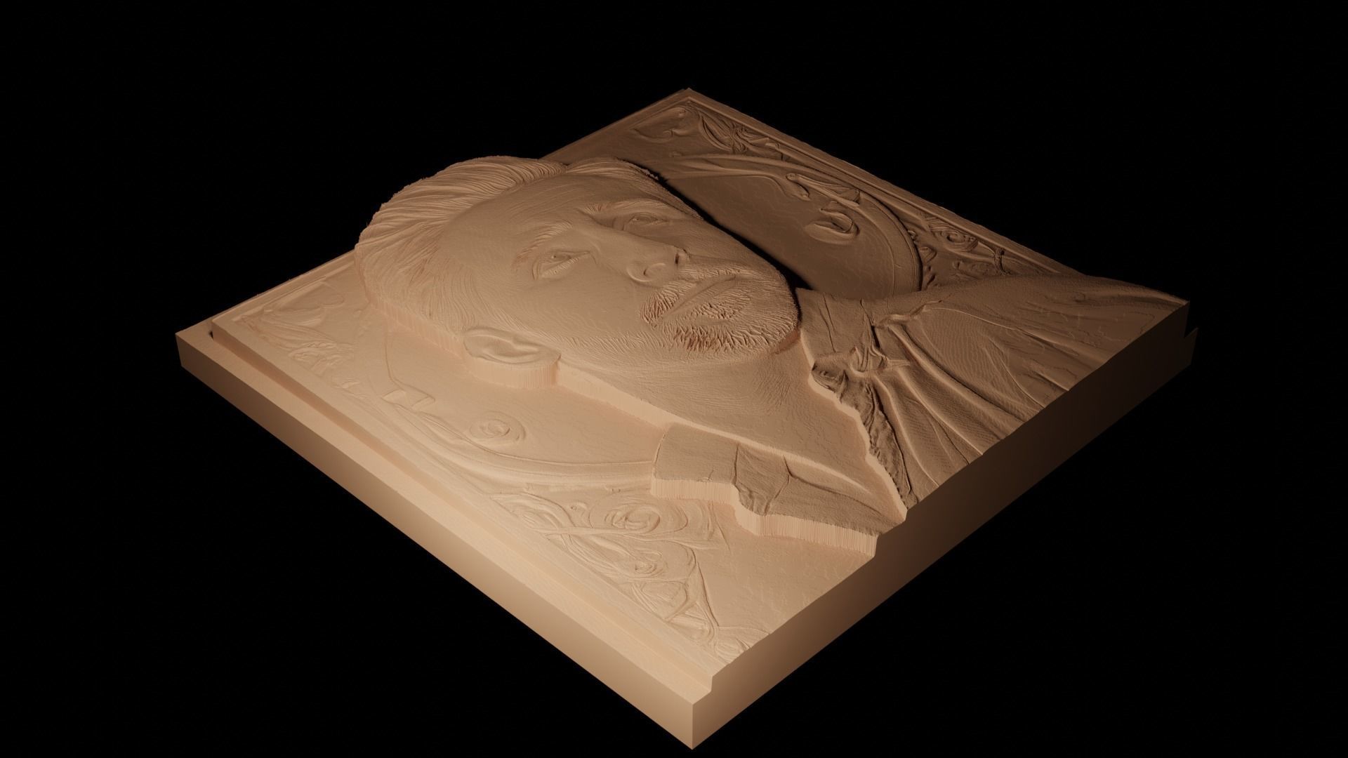 Ryan Gosling CNC 3d Print High Relief Sand Casting 3D print model_2