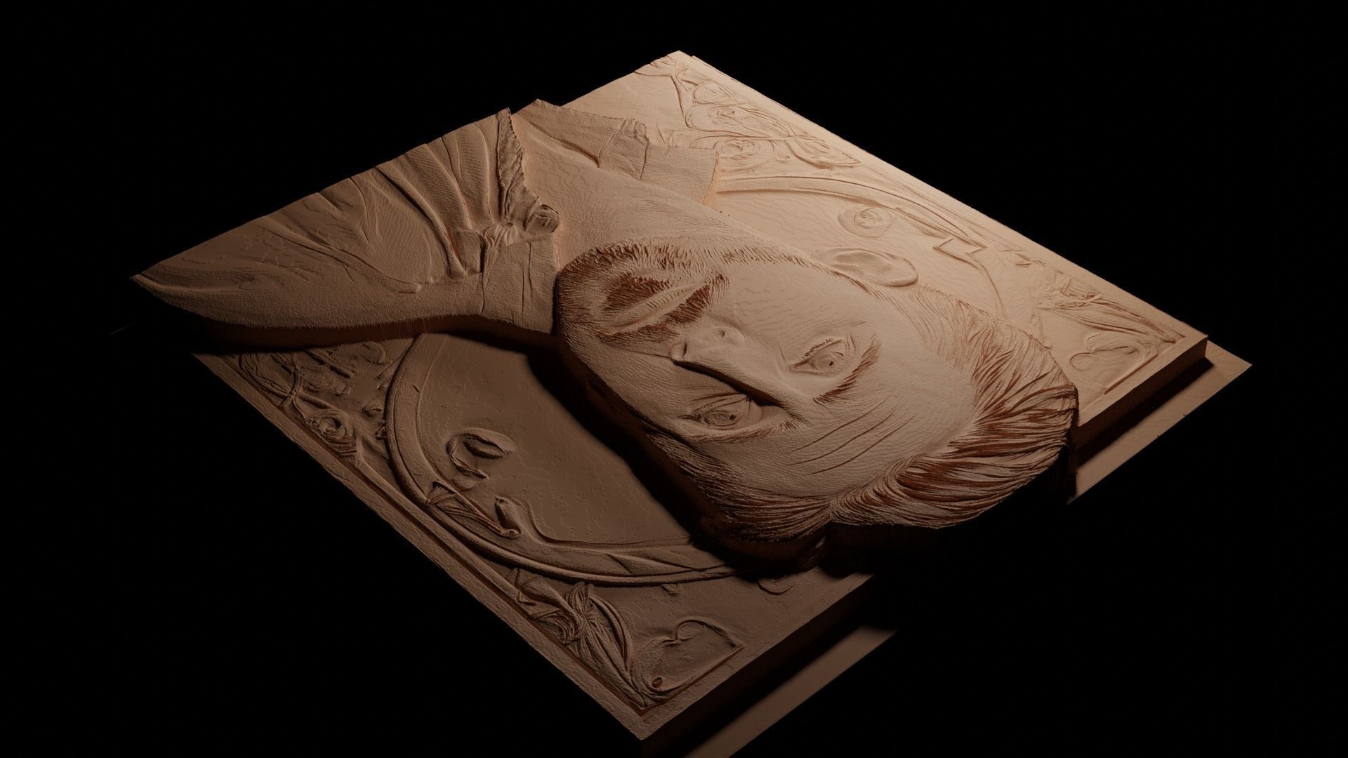 Ryan Gosling CNC 3d Print High Relief Sand Casting 3D print model_3