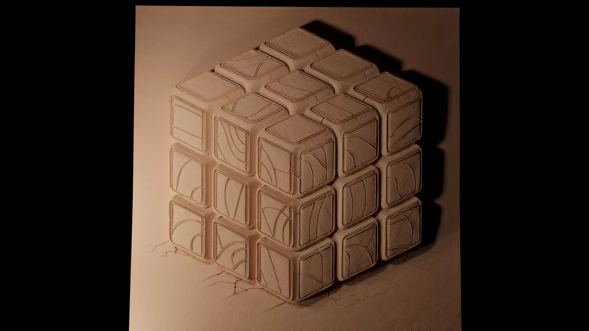 Rubiks Cube CNC 3d Print High Relief Sand Casting 3D print model_0