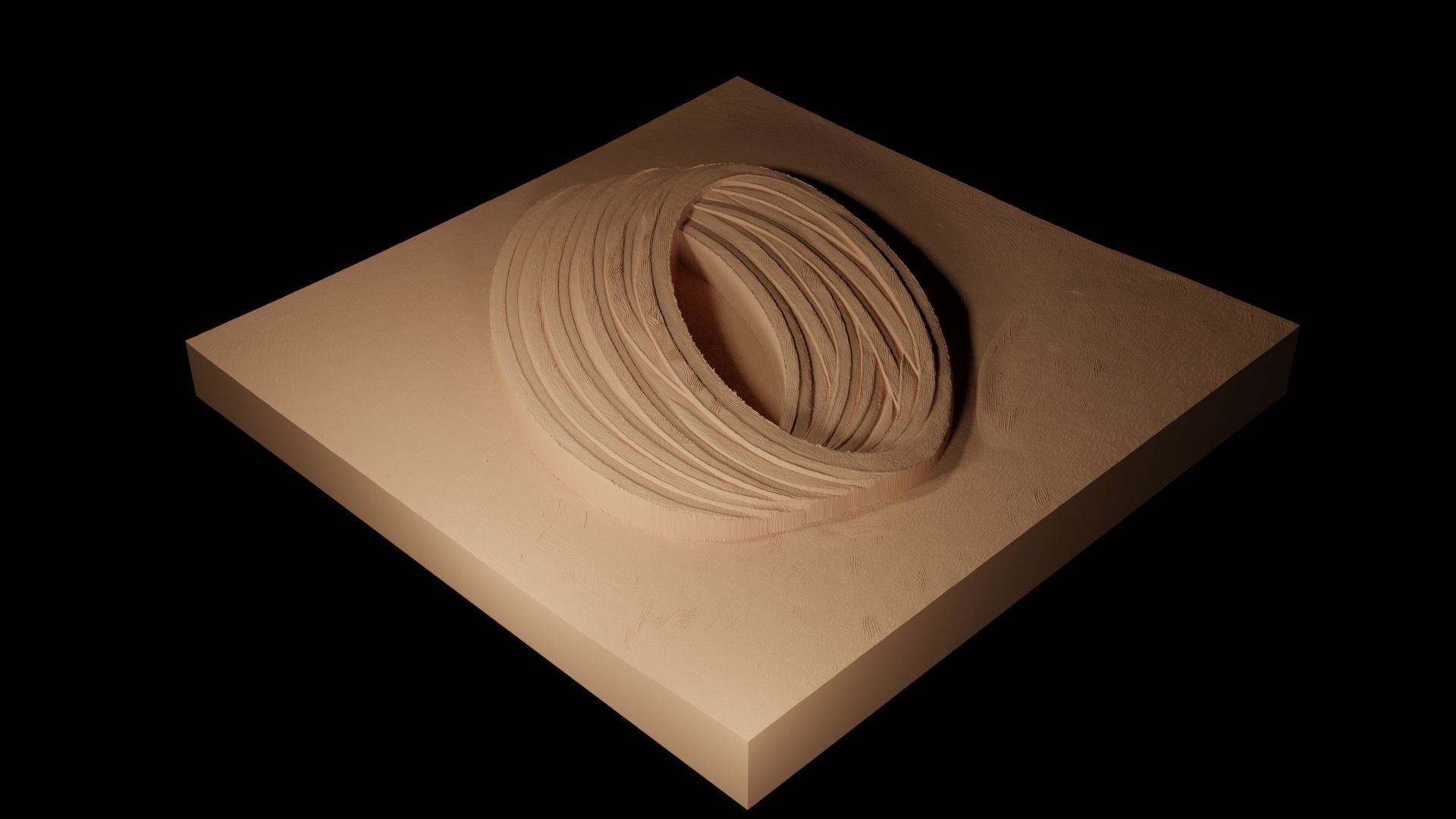 Rubber Band CNC 3d Print High Relief Sand Casting 3D print model_2