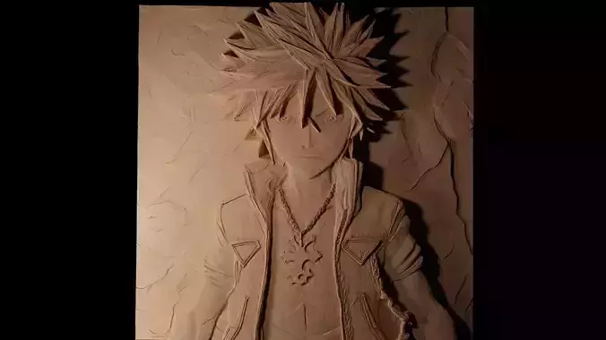 Roxas Kingdom Hearts CNC 3d Print High Relief Sand Casting