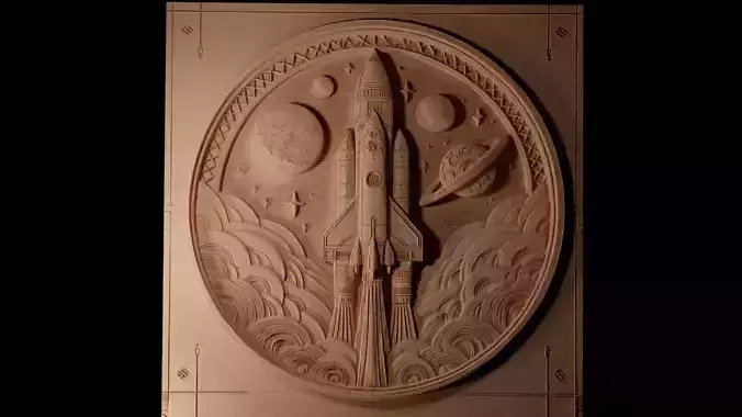 Rocket CNC 3d Print High Relief Sand Casting
