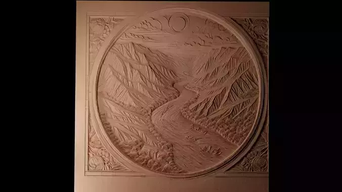 River CNC 3d Print High Relief Sand Casting 3D print model