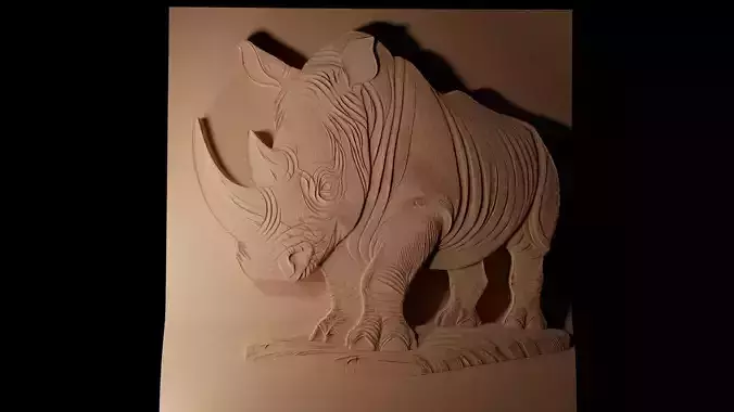 Rhinoceros CNC 3d Print High Relief Sand Casting