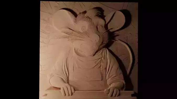 Remy Ratatouille CNC 3d Print High Relief Sand Casting