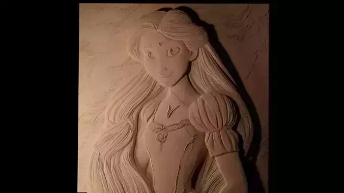 Rapunzel Tangled CNC 3d Print High Relief Sand Casting