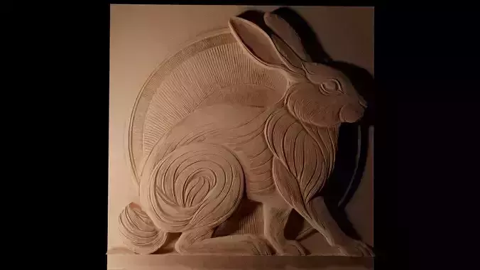Rabbit CNC 3d Print High Relief Sand Casting 3D print model