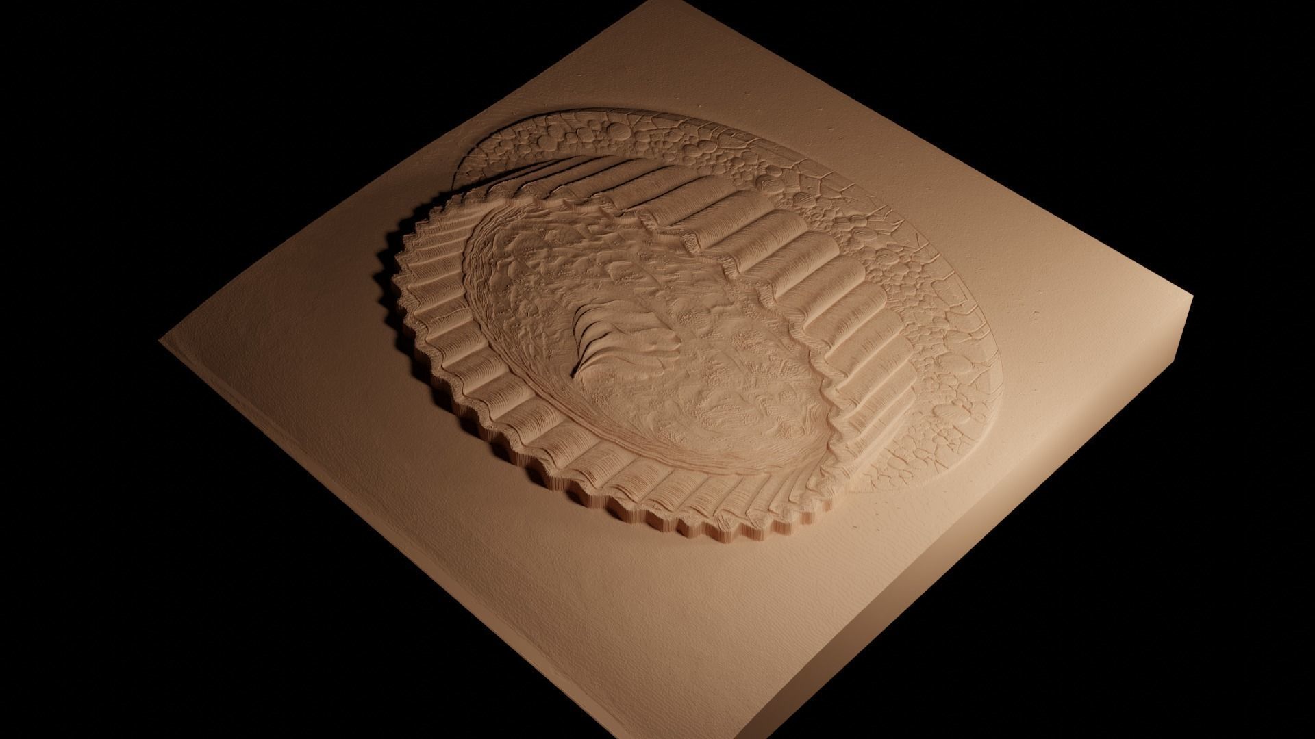 Quiche CNC 3d Print High Relief Sand Casting 3D print model_4