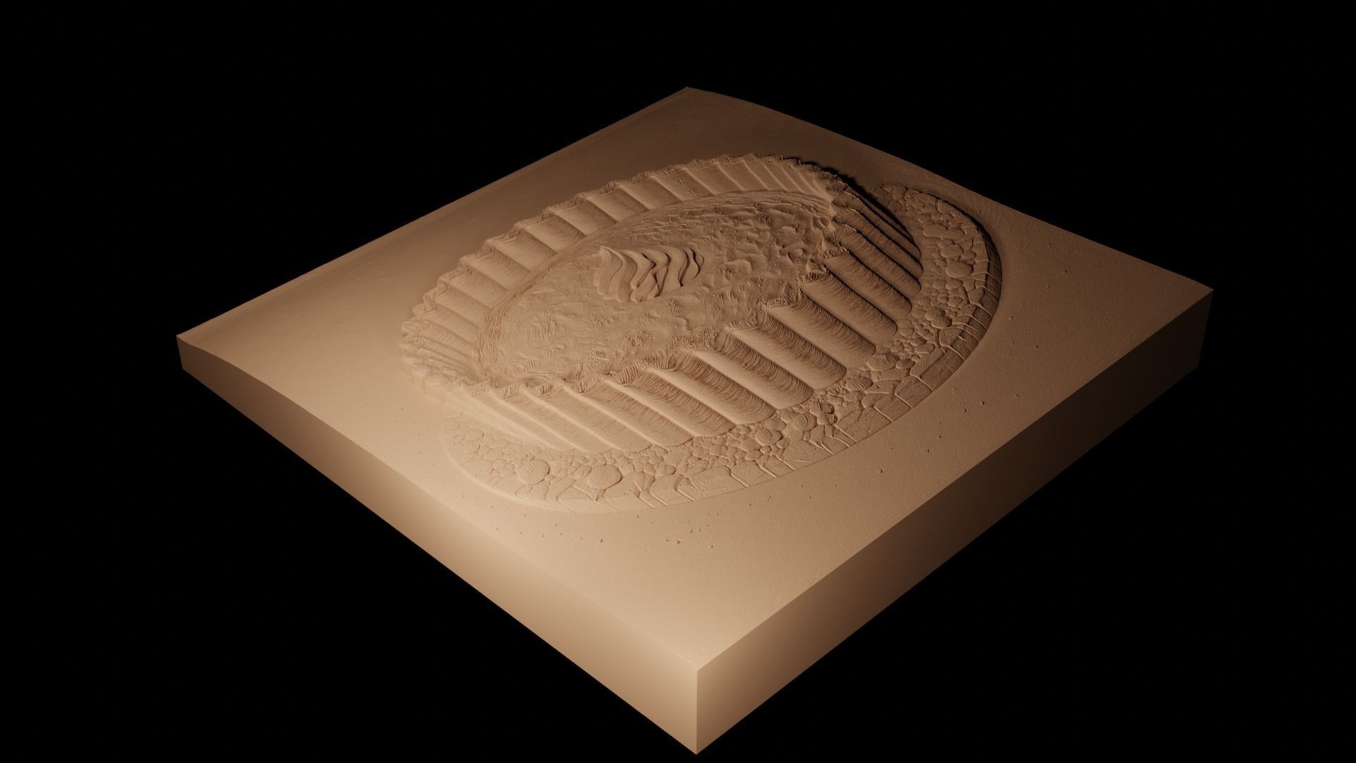 Quiche CNC 3d Print High Relief Sand Casting 3D print model_2