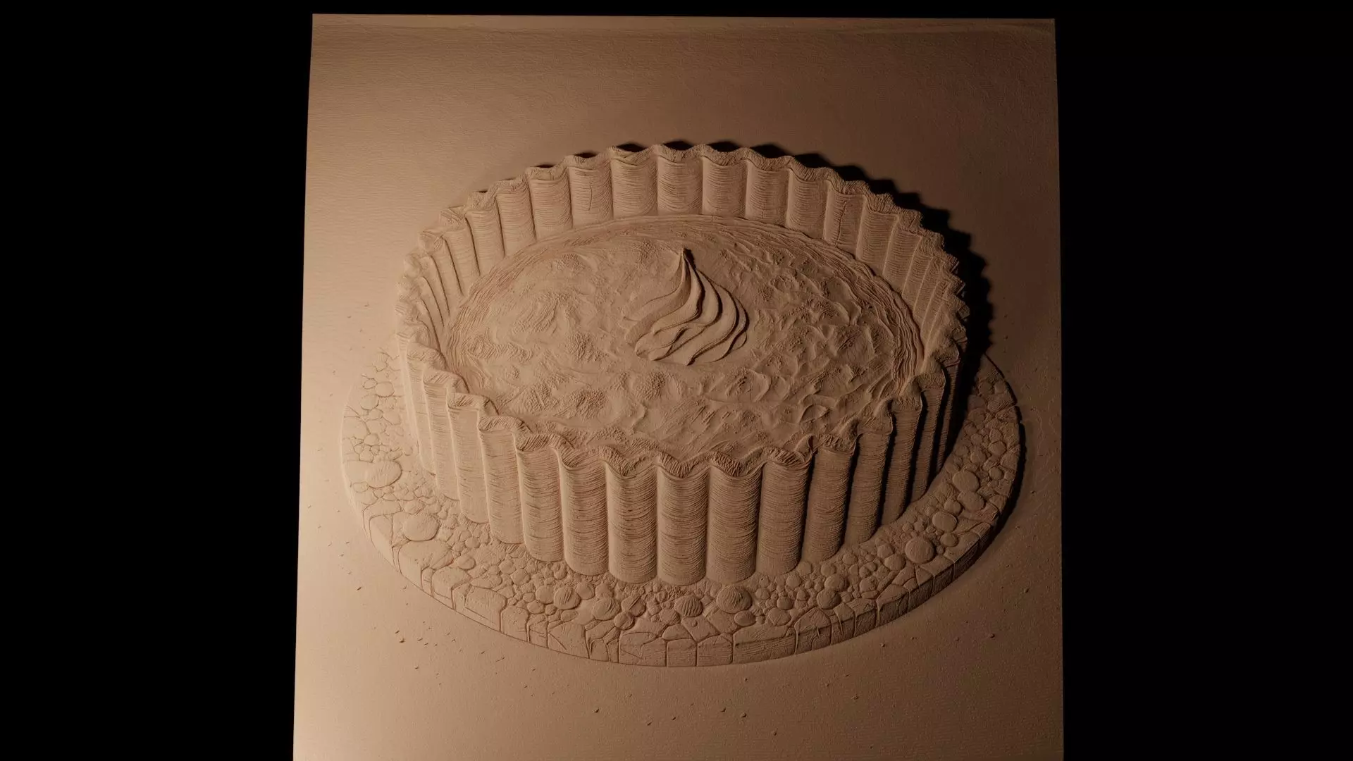 Quiche CNC 3d Print High Relief Sand Casting 3D print model_0