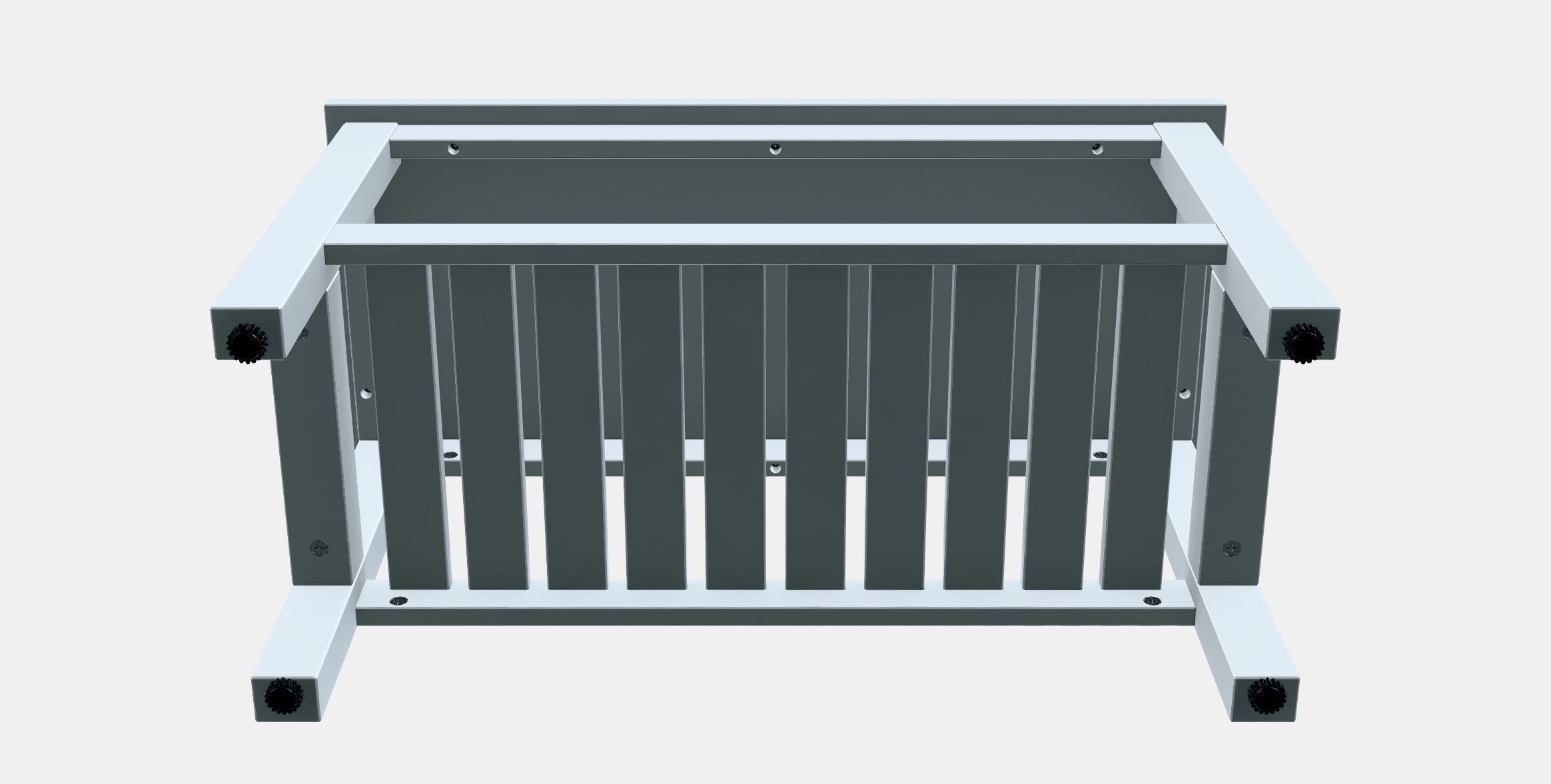 HEMNES Bench Low-poly 3D model_8