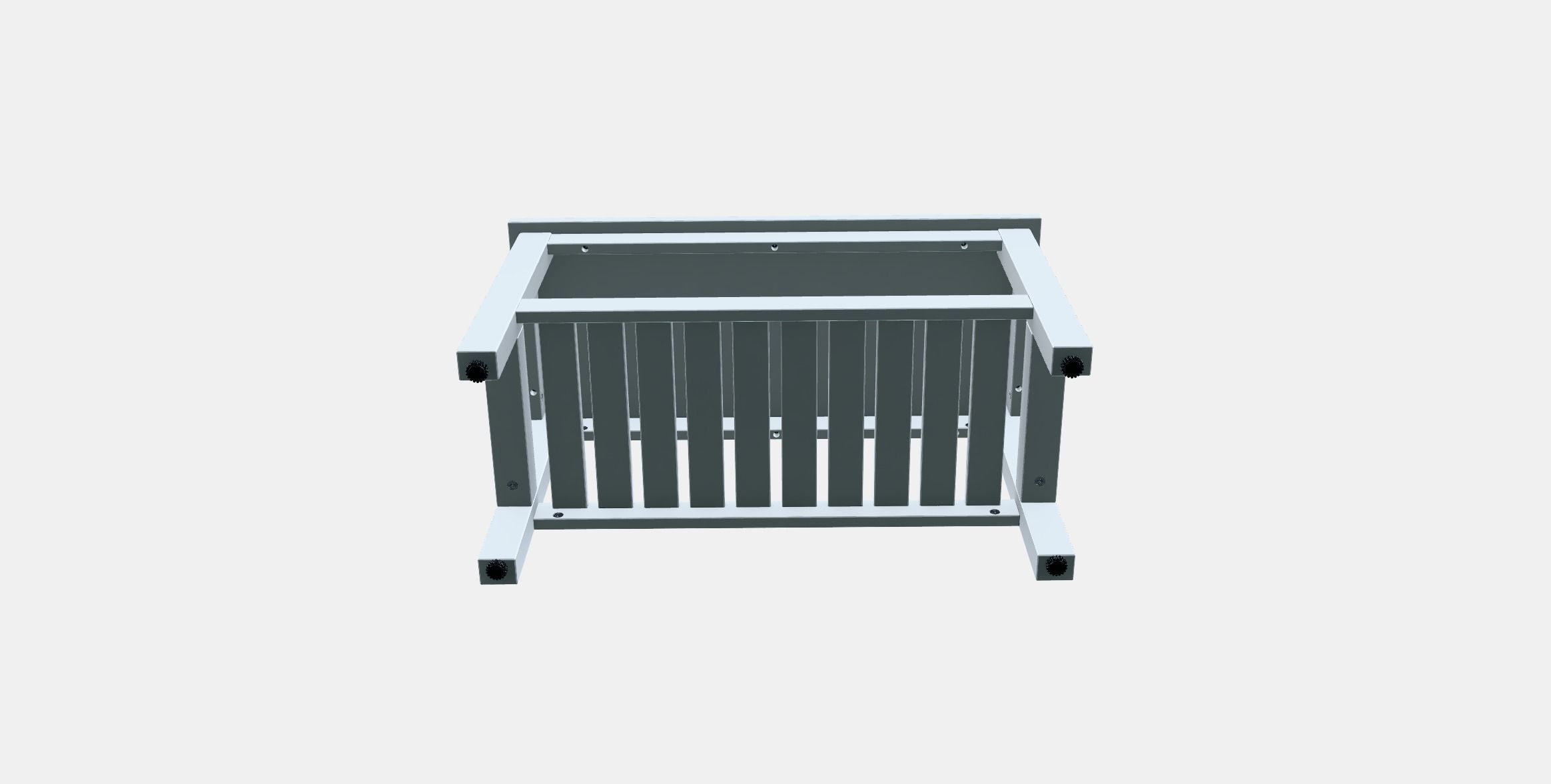 HEMNES Bench Low-poly 3D model_7