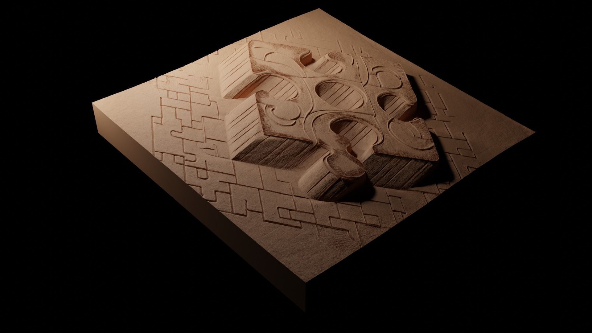 Puzzle Piece CNC 3d Print High Relief Sand Casting 3D print model_1