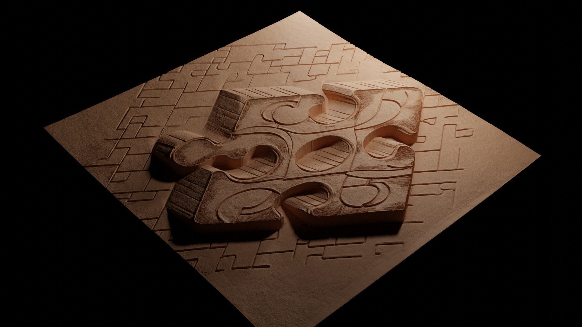 Puzzle Piece CNC 3d Print High Relief Sand Casting 3D print model_3