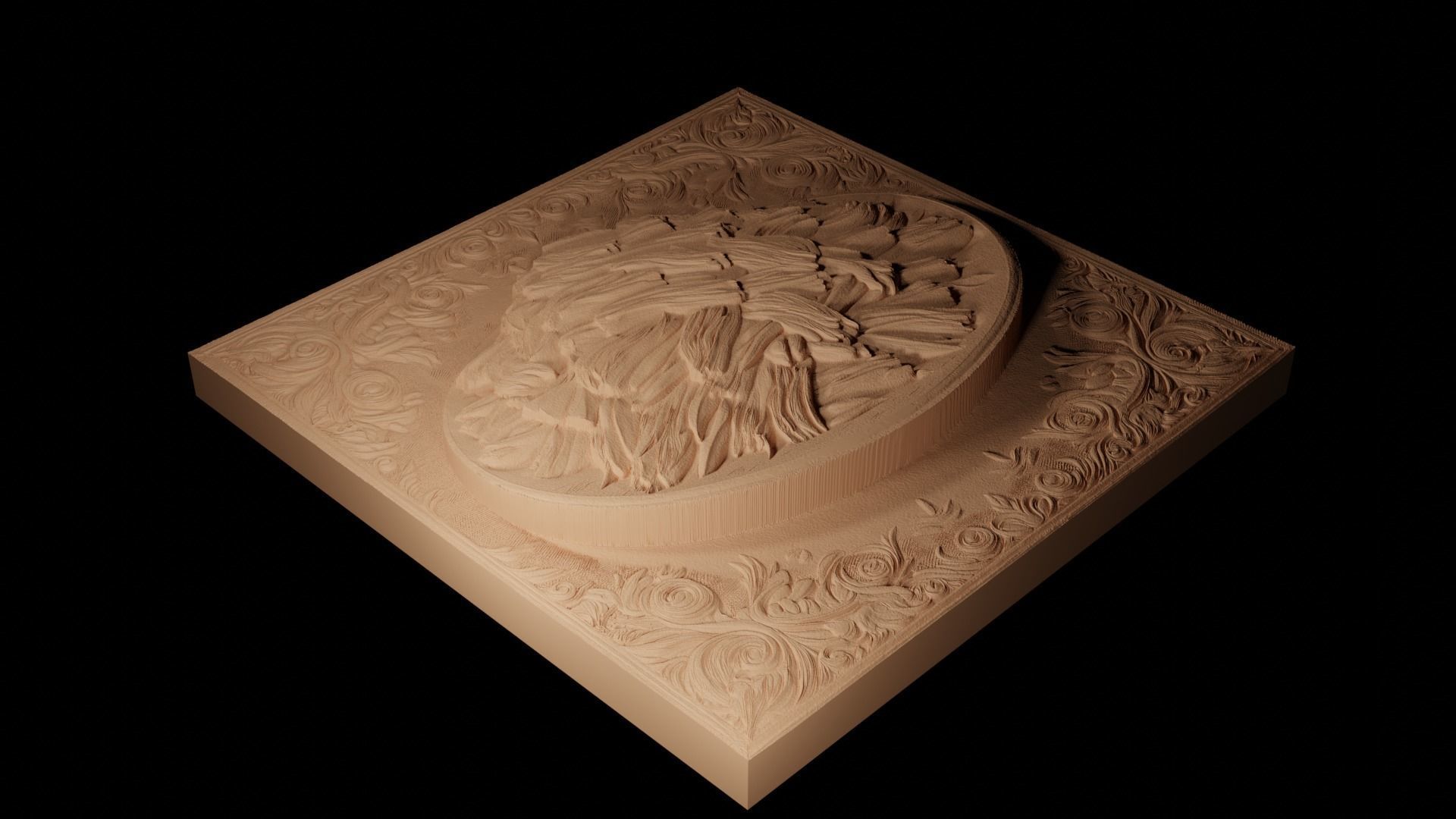 Pulled Pork CNC 3d Print High Relief Sand Casting 3D print model_2