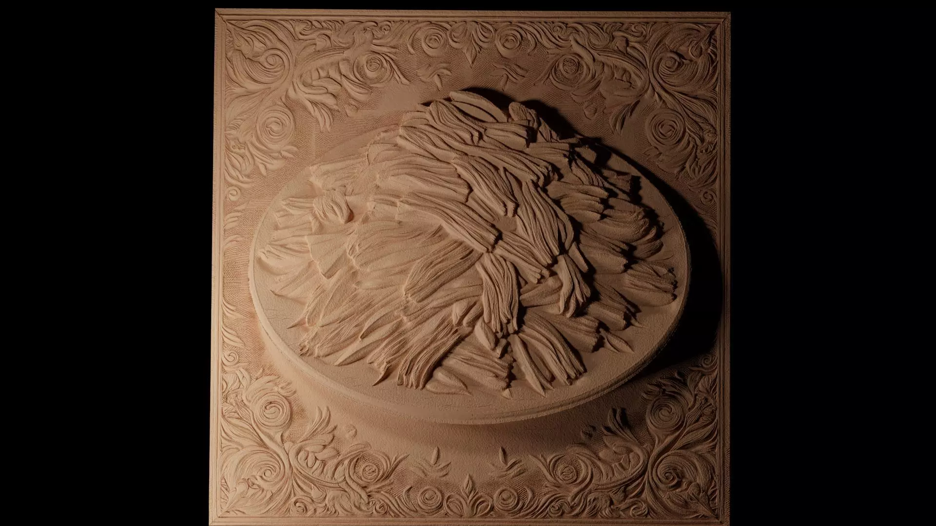 Pulled Pork CNC 3d Print High Relief Sand Casting 3D print model_0