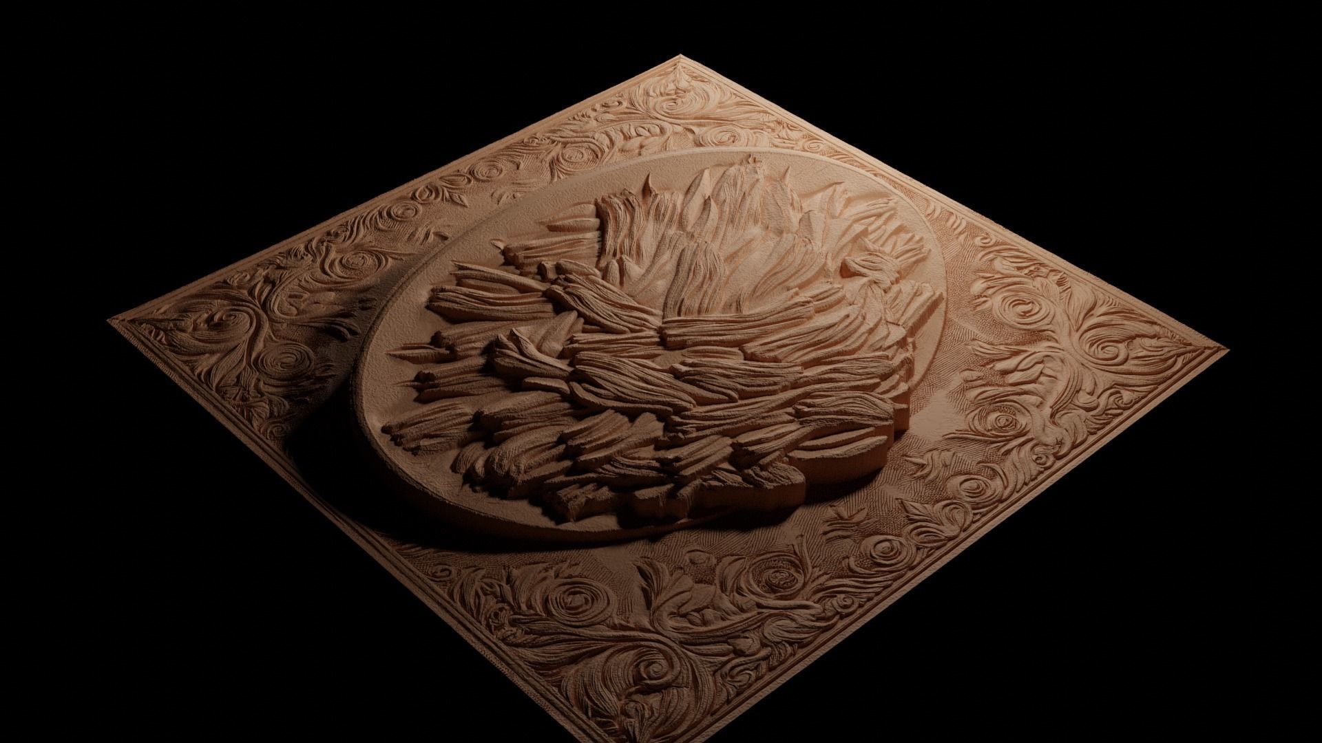 Pulled Pork CNC 3d Print High Relief Sand Casting 3D print model_3