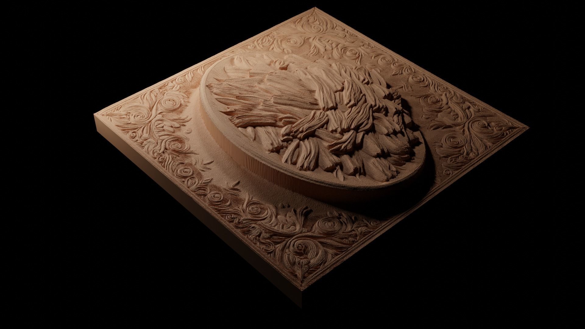 Pulled Pork CNC 3d Print High Relief Sand Casting 3D print model_1