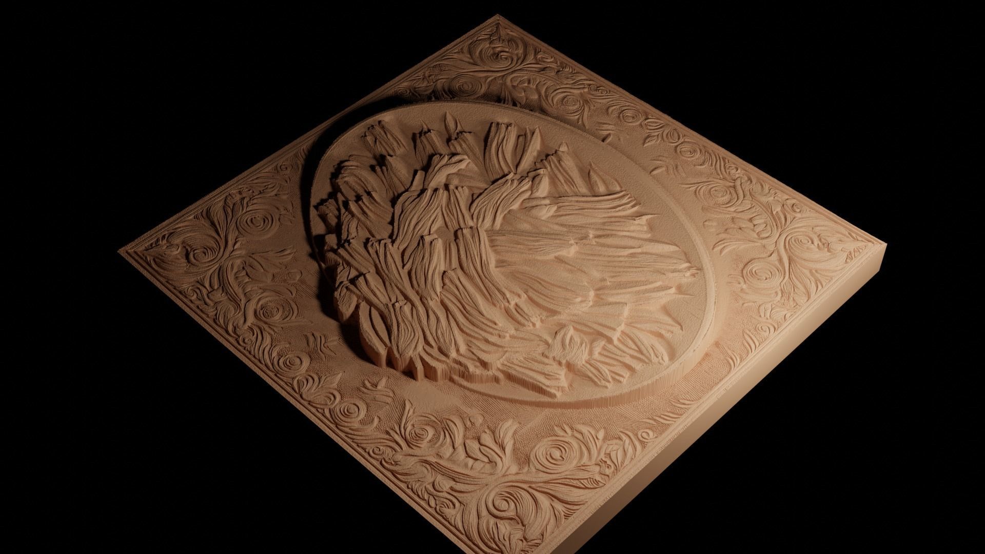 Pulled Pork CNC 3d Print High Relief Sand Casting 3D print model_4