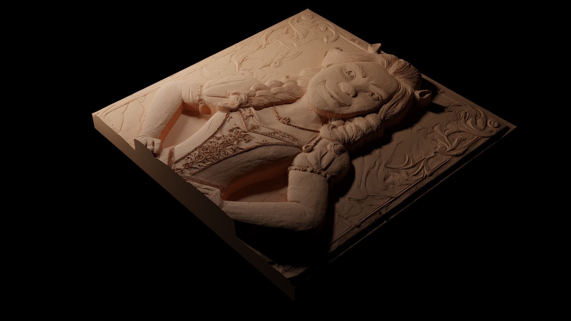 Princess Fiona Shrek CNC 3d Print High Relief Sand Casting 3D print model_1