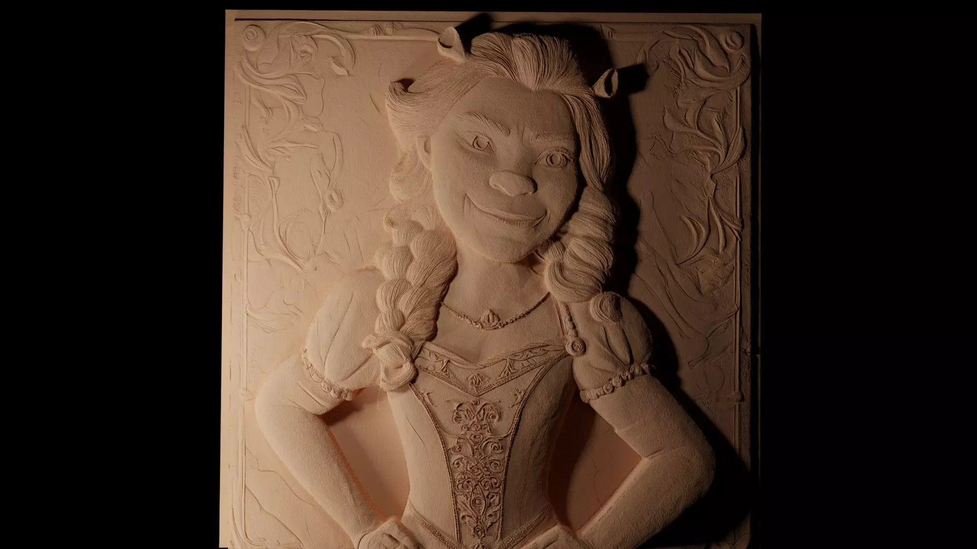 Princess Fiona Shrek CNC 3d Print High Relief Sand Casting 3D print model_0
