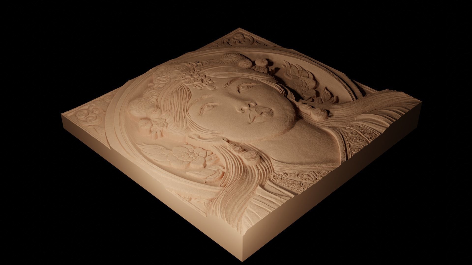 Princess 02 CNC 3d Print High Relief Sand Casting 3D print model_2