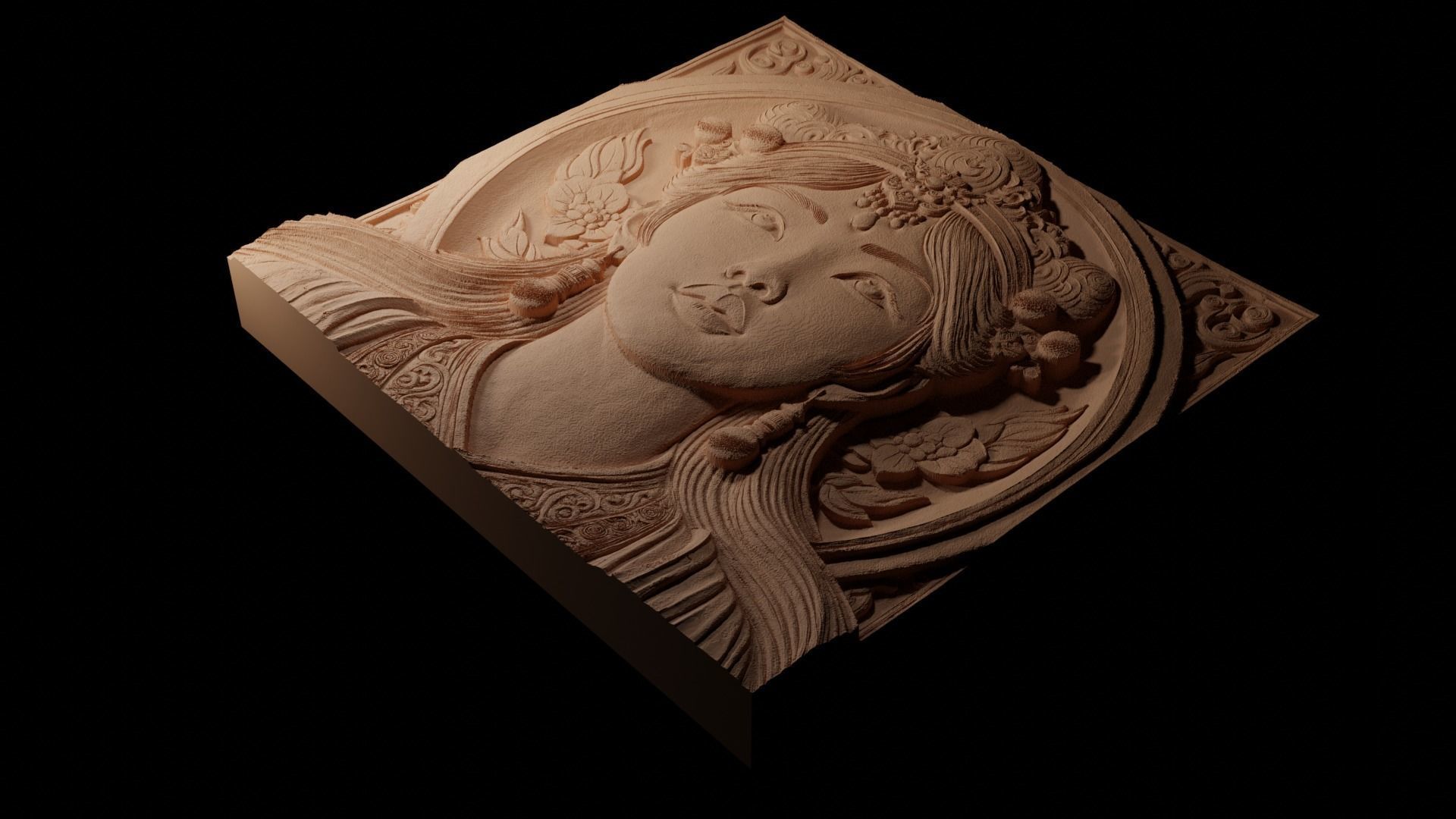 Princess 02 CNC 3d Print High Relief Sand Casting 3D print model_1