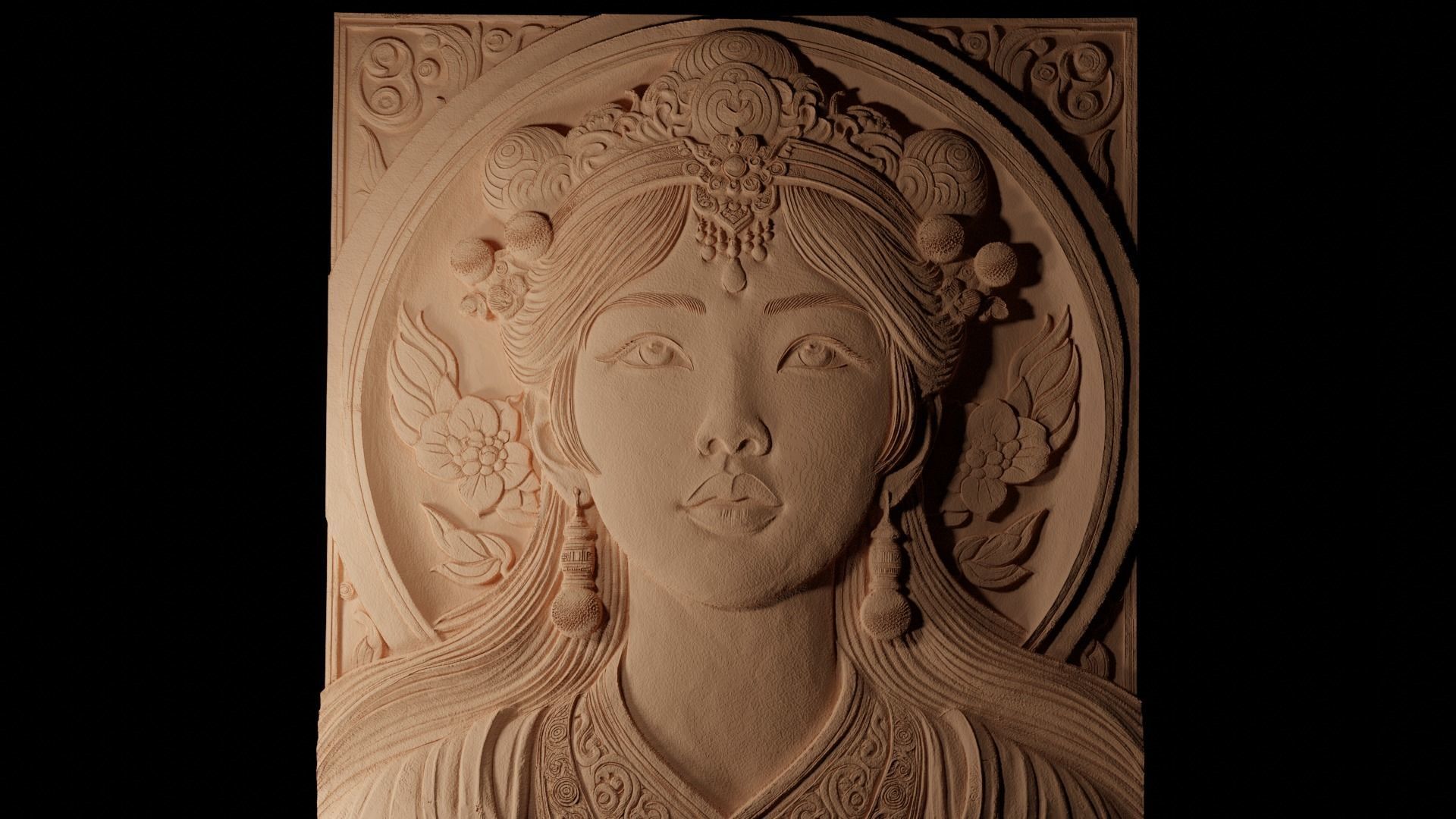 Princess 02 CNC 3d Print High Relief Sand Casting 3D print model_0