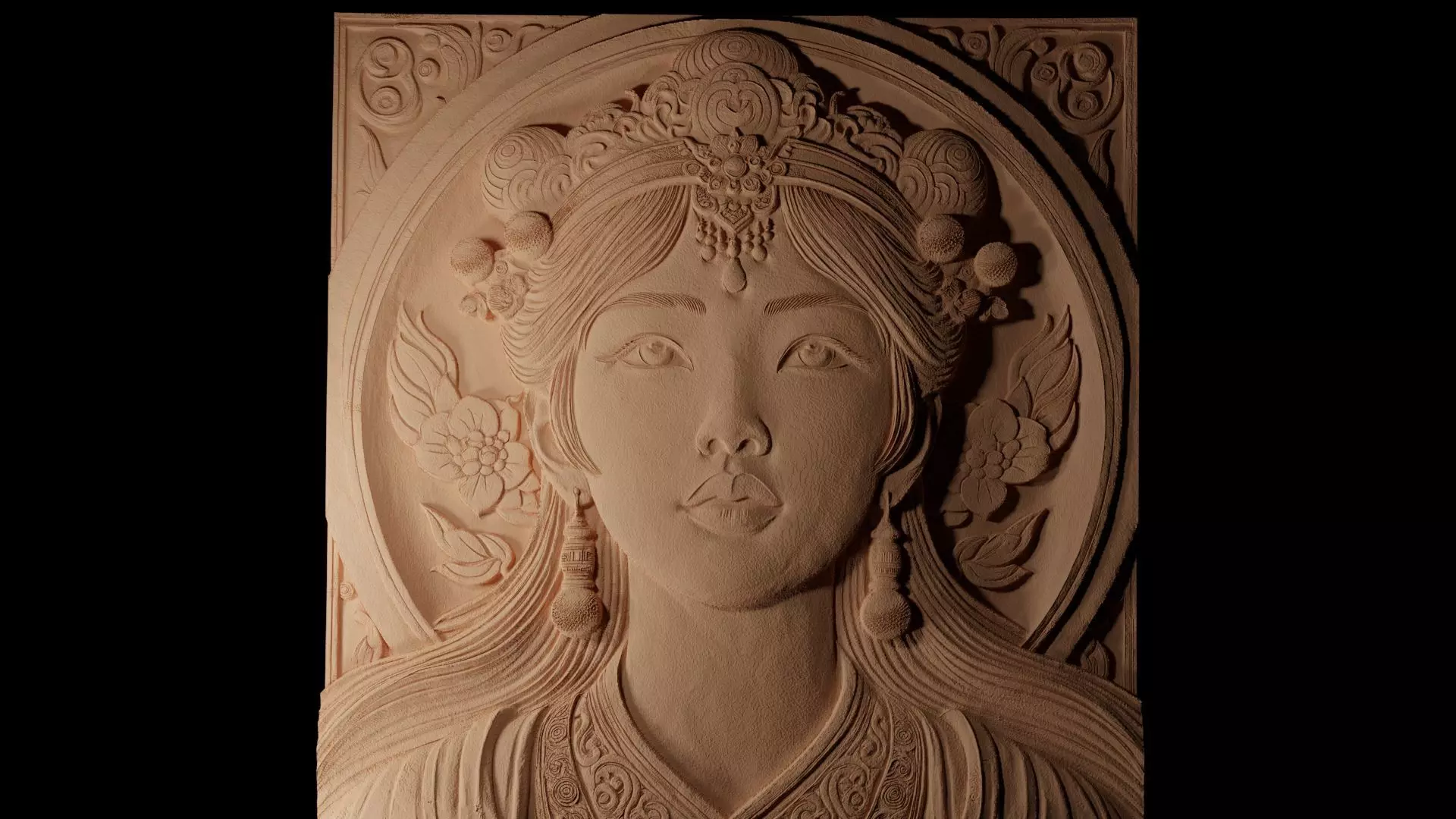 Princess 02 CNC 3d Print High Relief Sand Casting 3D print model_0