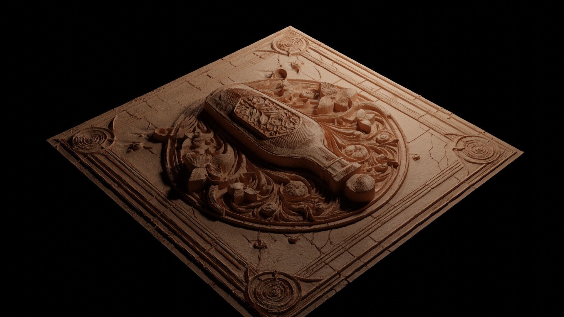 Potion Bottle CNC 3d Print High Relief Sand Casting 3D print model_3