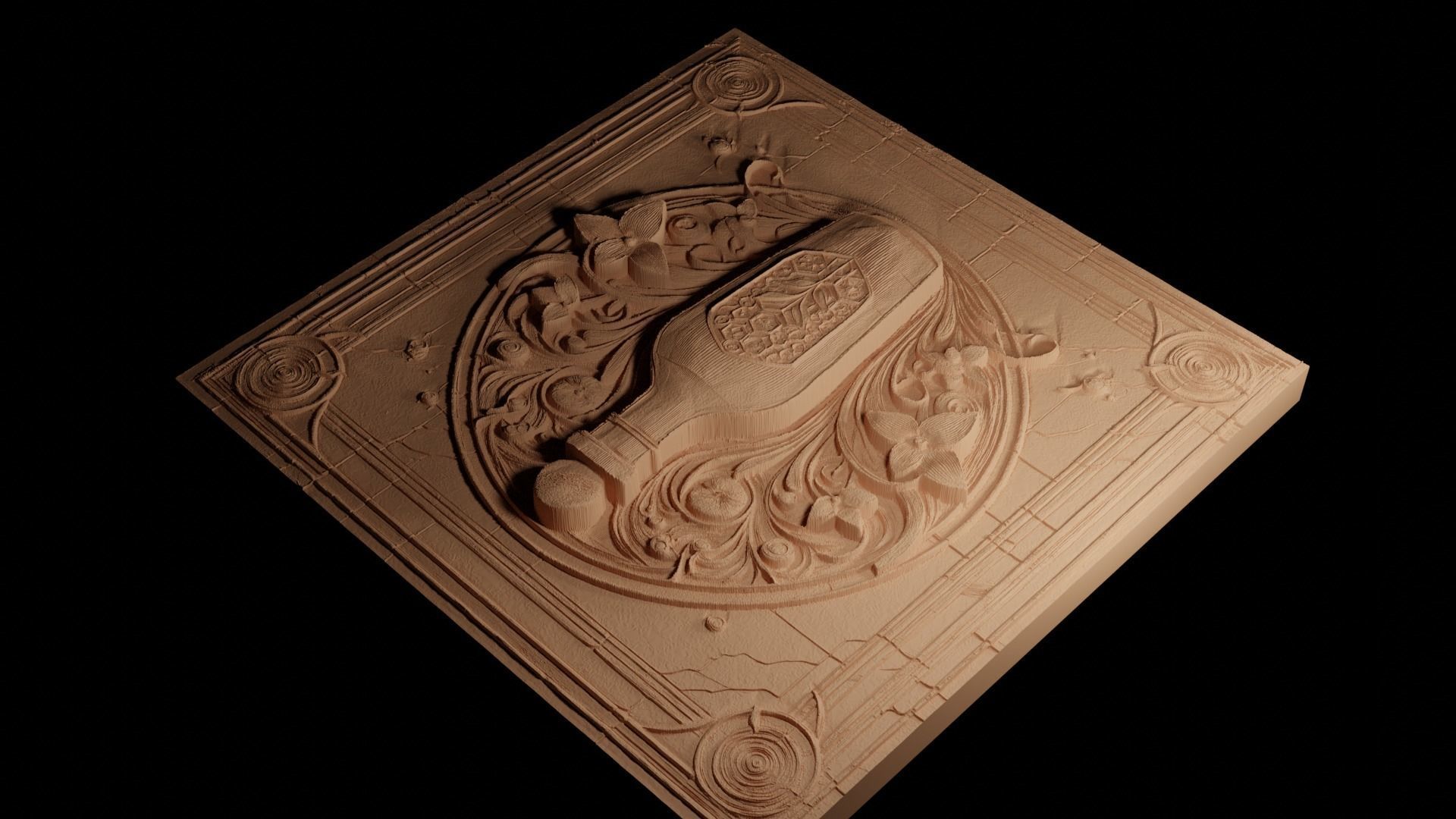 Potion Bottle CNC 3d Print High Relief Sand Casting 3D print model_4