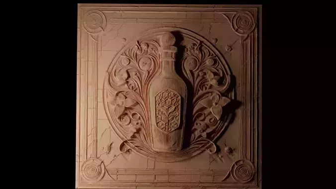 Potion Bottle CNC 3d Print High Relief Sand Casting 3D print model