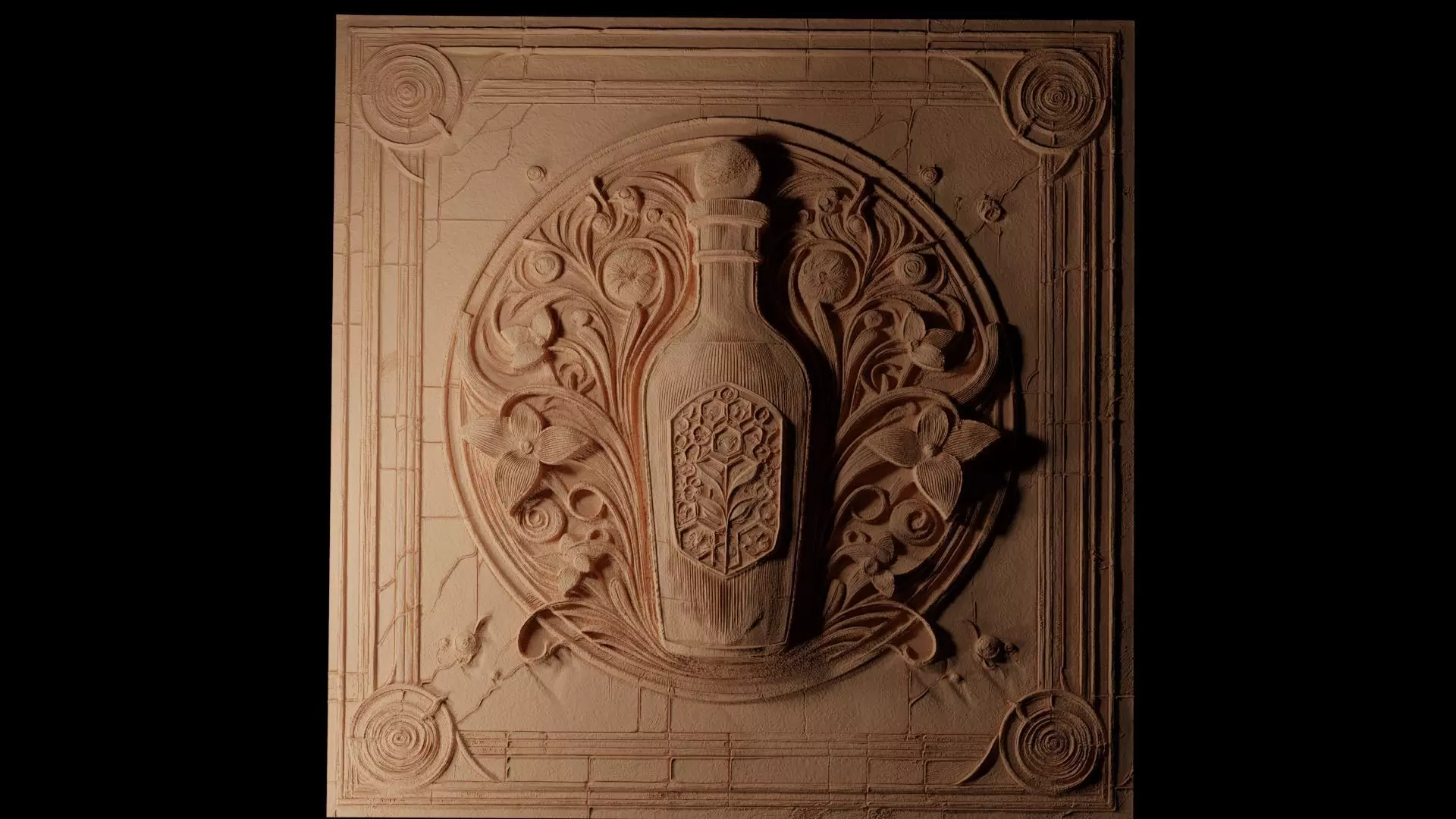 Potion Bottle CNC 3d Print High Relief Sand Casting 3D print model_0