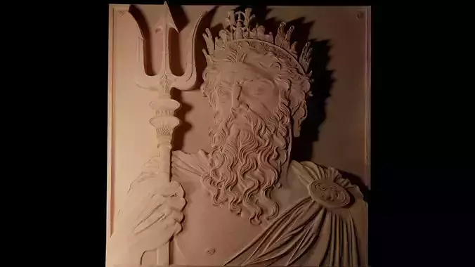 Poseidon CNC 3d Print High Relief Sand Casting