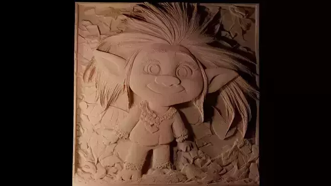 Poppy Trolls CNC 3d Print High Relief Sand Casting 3D print model