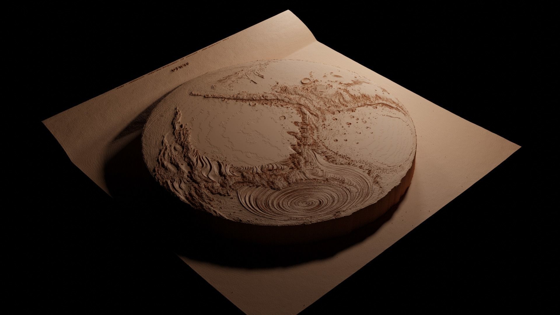 Pluto CNC 3d Print High Relief Sand Casting 3D print model_3